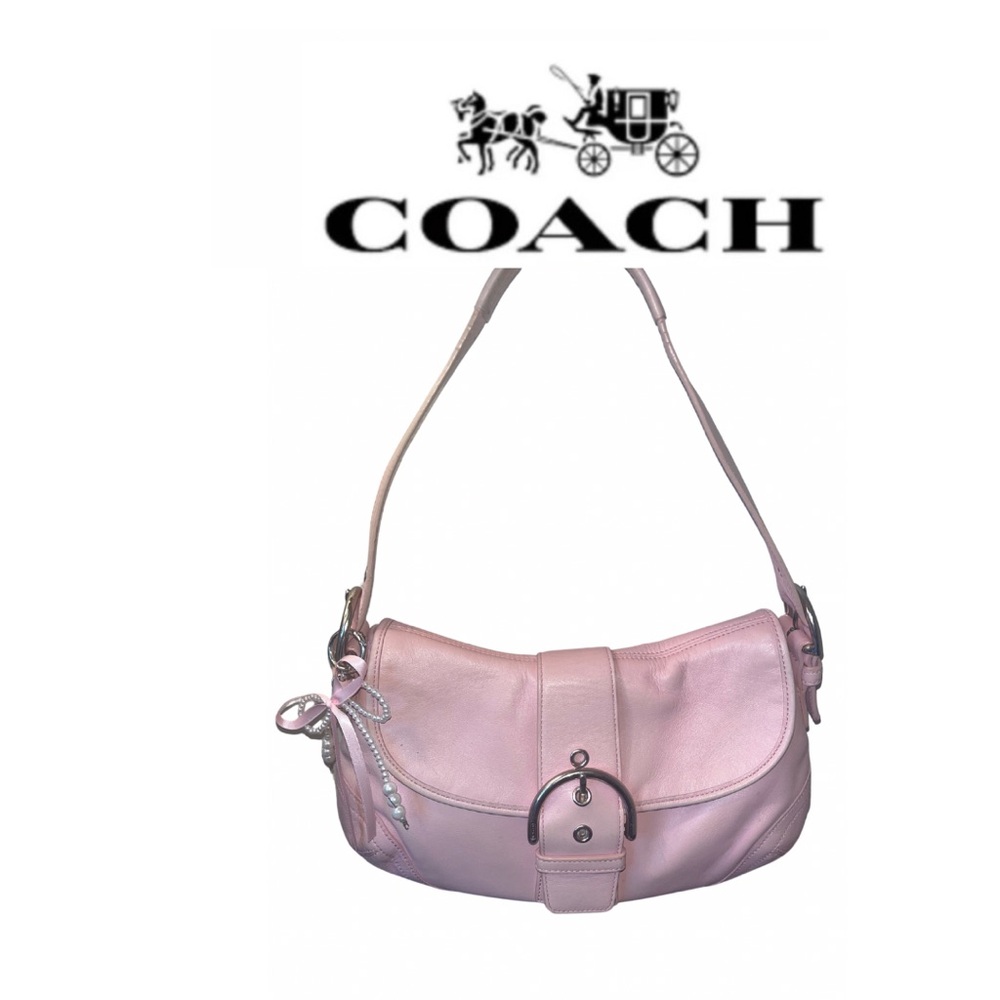 Coach EUC Vintage Pink Soho Flap Leather Shoulder Bag